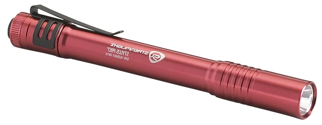Alt view image 4 of 5 - Streamlight 66120 Stylus Pro 100-Lumen White LED Penlight, Red | 100 lumens; runs on 2 AAA alkaline batteries; multi-mode lighting; IPX-rated water resistant; impact-resistance tested
