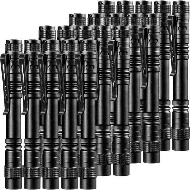 Main image of Beieverluck 20 Pack Pen Light Flashlight Mini Small Flashlight with Clip Waterproof LED Pocket Pen Flashlights for Camping, Inspection, Work, and Emergency(Large,Black)