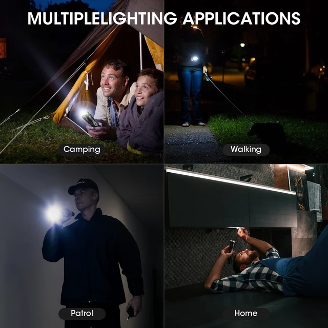 Alt view image 7 of 7 - Kmivo Flashlights Rechargeable LED High Lumens - 4 Pack 90,000LM Super Bright Flashlight, Adjustable Powerful Flash Light with 5 Modes, Waterproof Handheld Flashlight for Home, Camping