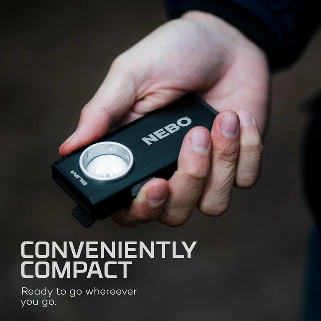 Alt view image 2 of 7 - NEBO SLIM Pocket Flashlight | 500 Lumens, Rechargeable Mini EDC Work Light, Magnetic Base & Dimmable Brightness, Durable & Water Resistant, Includes Charging Cable Black
