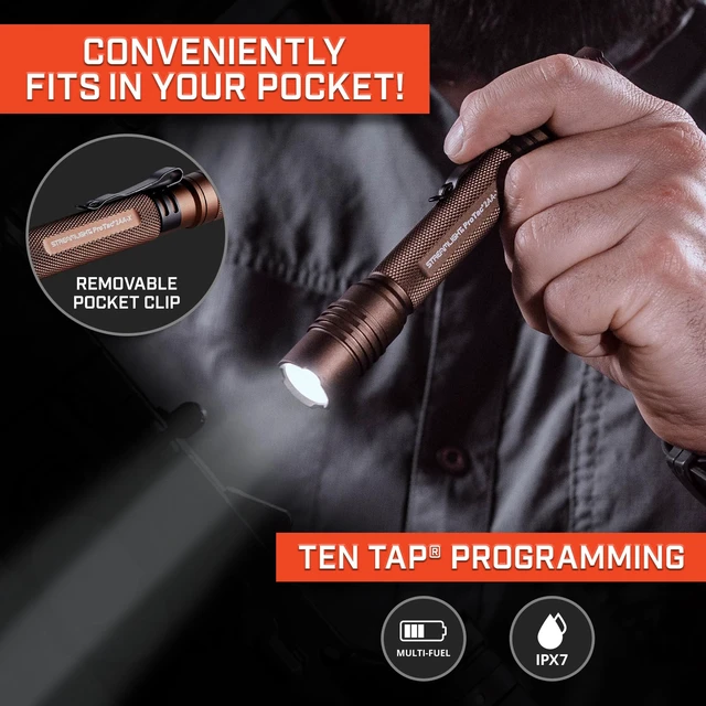 Alt view image 3 of 5 - Streamlight 88137 ProTac 2AA-X 550-Lumen Flashlight, Coyote | 550 lumens; 10,250 candela peak beam; USB rechargeable capable; IPX7 waterproof; impact-resistance tested