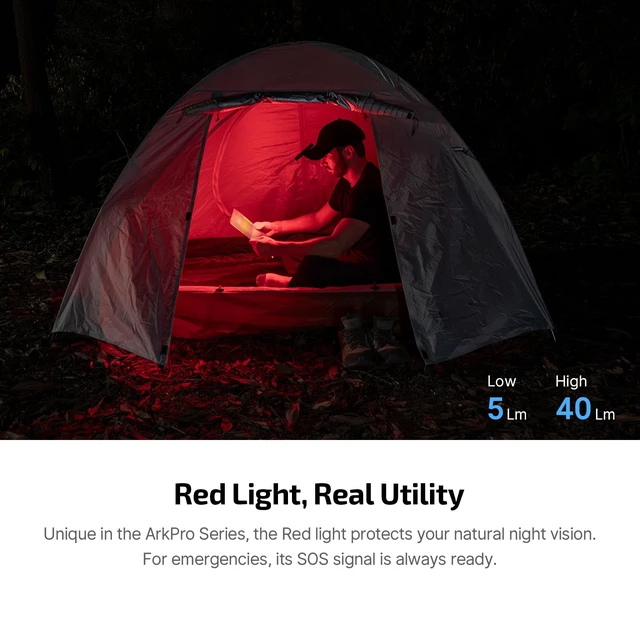 Alt view image 5 of 7 - OLIGHT ArkPro Lite EDC Pocket Flashlight Rechargeable with UV Light, Black | Red Light, White LED, 1200 Lumens, USB-C, Magnetic, Portable Flat Flashlight for Pet Urine Detection, Camping