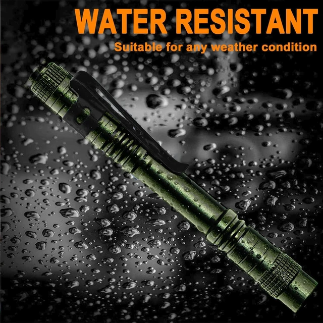 Alt view image 5 of 7 - Beieverluck 20 Pack Pen Light Flashlight Mini Small Flashlight with Clip Waterproof LED Pocket Pen Flashlights for Camping, Inspection, Work, and Emergency(Large,Green)