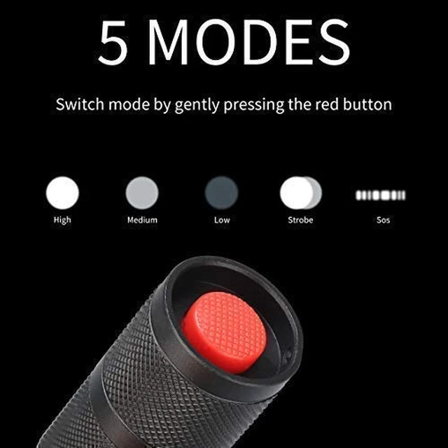 Alt view image 6 of 7 - JARDLITE LED Emergency Handheld Flashlight with Adjustable Focus, Water Resistant, 5 Modes, Best Tactical Flashlight for Emergency, Camping and Fishing, 2 Pack