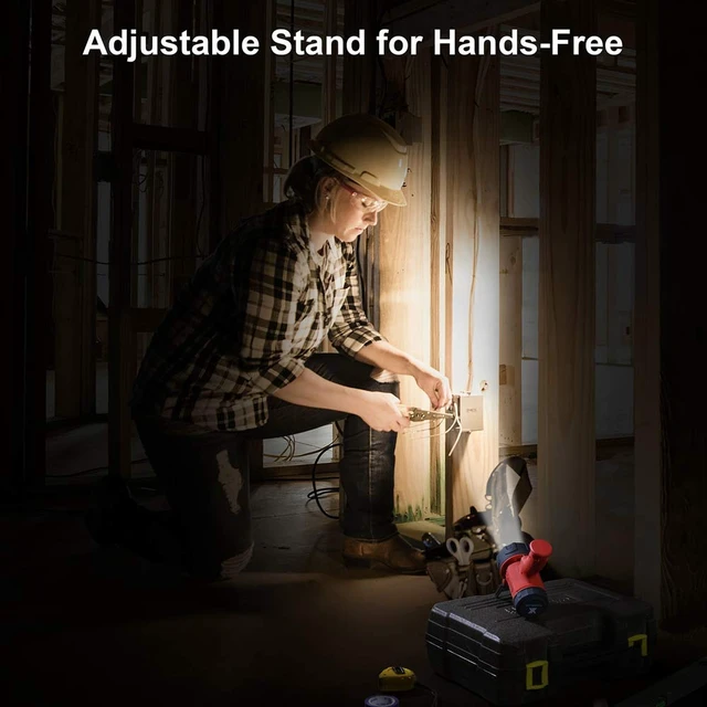 Alt view image 4 of 7 - YIERBLUE Rechargeable Spotlight Flashlight with 2000,000 High Lumen LED | IP67 Waterproof Long Running Spot Light searchlight, Impact Resistant Handheld Spotlight with Foldable Stand and Red Lens