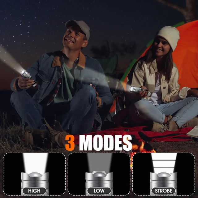 Alt view image 4 of 6 - Fumete 20 Pack Mini LED Tactical Flashlights | Compact 3-mode pocket flashlights with adjustable focus for camping, hiking, emergency kits, gifts and daily carry.
