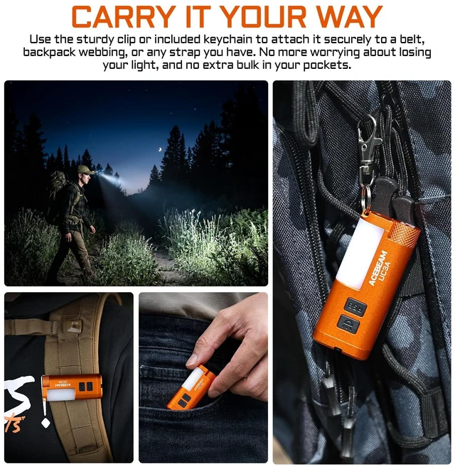 Alt view image 6 of 7 - ACEBEAM UC3A EDC AAA Flashlight, 900 High Lumens Multi-Light Source Light | Mini Flashlight with Camping and 9 RGB Lights, Small Flat Pocket LED Magnetic Keychain Flashlight for Emergency Home Outdoor