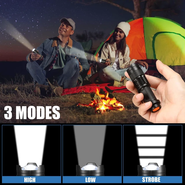 Alt view image 4 of 6 - Fumete 20 Pack Mini LED Tactical Flashlights | Compact 3-mode pocket flashlights with adjustable focus for camping, hiking, emergency kits, gifts and daily carry.