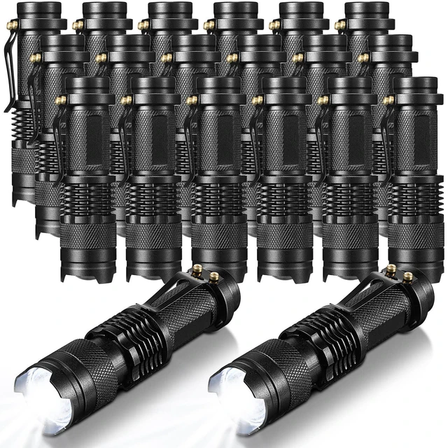 Main image of Fumete 20 Pack Mini LED Tactical Flashlights | Compact 3-mode pocket flashlights with adjustable focus for camping, hiking, emergency kits, gifts and daily carry.