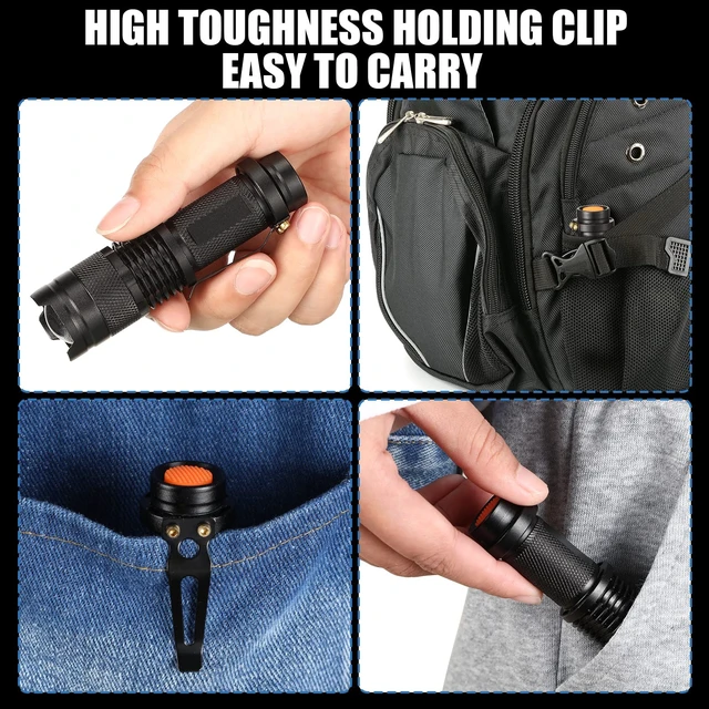 Alt view image 6 of 6 - Fumete 20 Pack Mini LED Tactical Flashlights | Compact 3-mode pocket flashlights with adjustable focus for camping, hiking, emergency kits, gifts and daily carry.