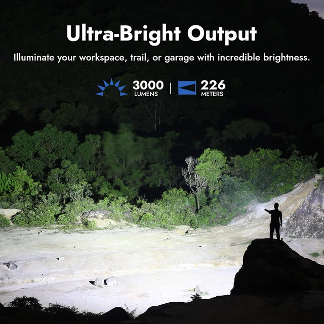 Alt view image 2 of 6 - WUBEN L3 Rechargeable LED Flashlight, 3000 High Lumens Super Bright Torch | Dual-Way USB-C with 7 Modes Handheld Flash Light, IP68 Waterproof Tactical Flashlight for Outdoor, Dog Walking, Emergencie