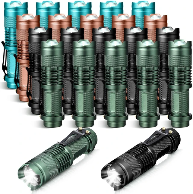 Main image of Fumete 20 Pack Mini LED Tactical Flashlights | Compact 3-mode pocket flashlights with adjustable focus for camping, hiking, emergency kits, gifts and daily carry.