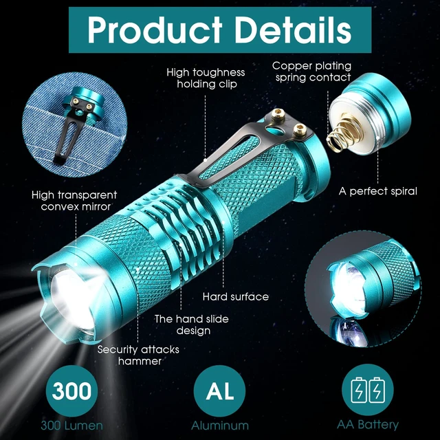 Alt view image 3 of 7 - Fumete 20 Pack Mini LED Tactical Flashlights | Compact 3-mode pocket flashlights with adjustable focus for camping, hiking, emergency kits, gifts and daily carry.
