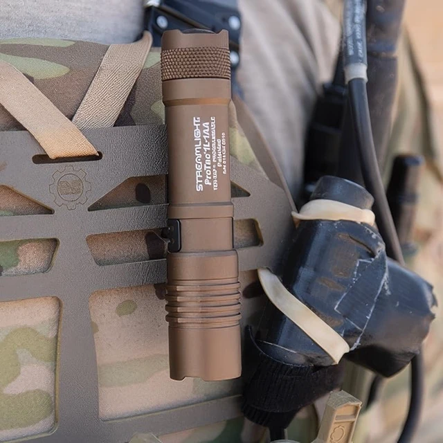 Alt view image 6 of 6 - Streamlight 88073 ProTac 1L-1AA 350-Lumen Flashlight, Coyote | 350 lumens; 6,400 candela peak beam; IPX7 waterproof; impact-resistance tested; anti-roll body with pocket clip