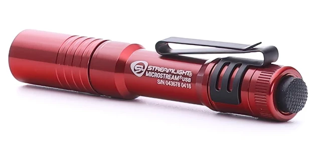 Alt view image 4 of 6 - Streamlight 66605 MicroStream 250-Lumen 1,150-Candela Flashlight, Red | 250 lumens; 1,150 candela peak beam; USB rechargeable capable; multi-mode lighting; IPX-rated water resistant