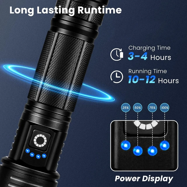 Alt view image 3 of 7 - Rechargeable LED 99,000 Flashlights High Lumens 2-Pack Bright Flash Light | Super Bright Flashlight with 5 Modes, High Powered Handheld Flashlight for Home Camping Hiking Night Work