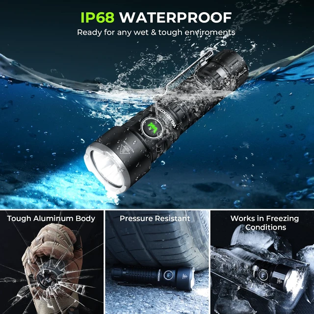 Alt view image 4 of 7 - Wurkkos TS28 3200lm Rechargeable LED Flashlight, IPX8 Waterproof Torch | For Camping, Hiking & Emergency Use, 506m beam, dual operation modes, USB-C Fast Charging, Compact EDC Design