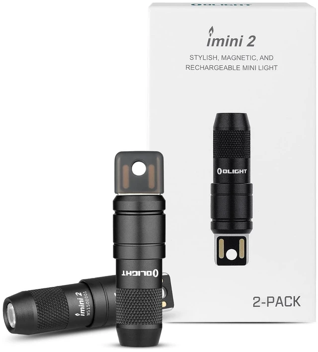 Main image of OLIGHT 2 Pack IMINI 2 Rechargeable EDC Keychain Flashlight Black | 50LM and 21M Throw, Compact and Portable, Mini LED Keyring Lights, Built-in Battery, Ideal for Everyday Carry and Emergencies