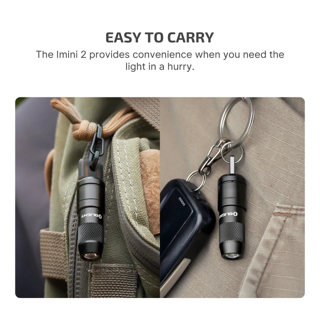 Alt view image 7 of 7 - OLIGHT 2 Pack IMINI 2 Rechargeable EDC Keychain Flashlight Black | 50LM and 21M Throw, Compact and Portable, Mini LED Keyring Lights, Built-in Battery, Ideal for Everyday Carry and Emergencies