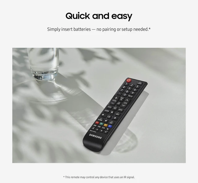 Alt view image 5 of 7 - Universal IR Remote, Smart TV Remote Control, All-in-One Remote, User-Friendly Design, Batteries Included, Black, (VG-TM1240AN/ZA, 2024)