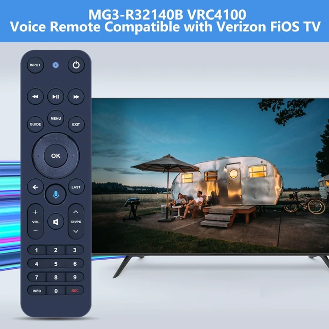 Alt view image 3 of 6 - PZL Replacement for Verizon FiOS TV One Voice Remote Control 2019 MG3-R32140B VRC4100 BLE
