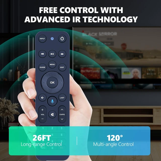Alt view image 4 of 6 - PZL Replacement for Verizon FiOS TV One Voice Remote Control 2019 MG3-R32140B VRC4100 BLE