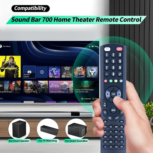 Alt view image 2 of 7 - New Sound bar Remote Control Replacement for Bose SoundBar 700 Home Theater - Not Support BT WiFi