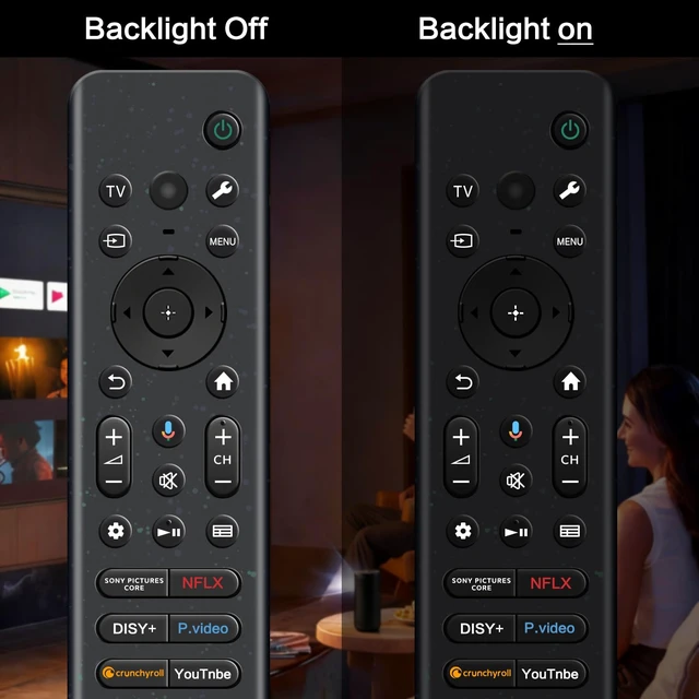 Alt view image 6 of 7 - RMF-TX920U Replacement Voice Remote for Sony Bravia TVs, with Backlit | Built-in remote finder with beep & flash, USB-C rechargeable, voice search and backlit keys for compatible Bravia TVs.