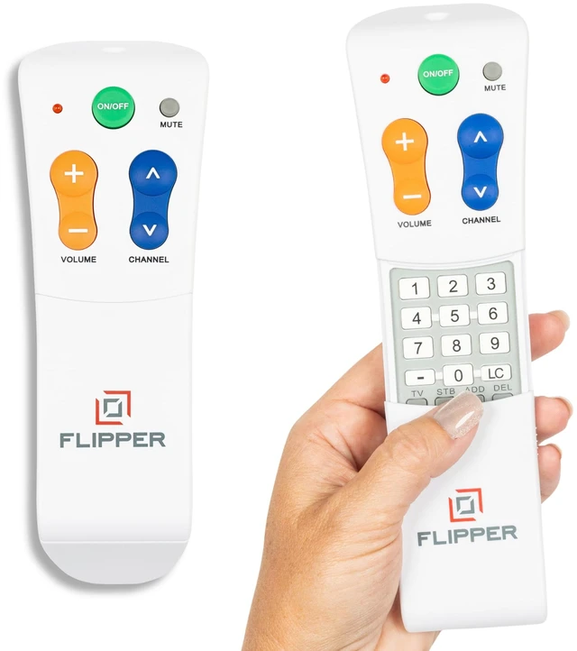 Main image of Flipper Big Button TV Remote for Seniors, Dementia - Easy Setup | Large Color-Coded Buttons, Works with Traditional TV & Cable Box, Ideal for Low Vision & Dementia