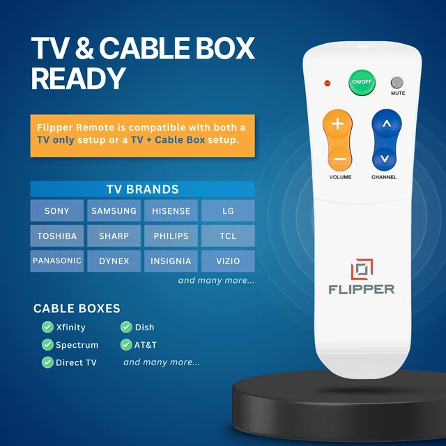 Alt view image 3 of 7 - Flipper Big Button TV Remote for Seniors, Dementia - Easy Setup | Large Color-Coded Buttons, Works with Traditional TV & Cable Box, Ideal for Low Vision & Dementia
