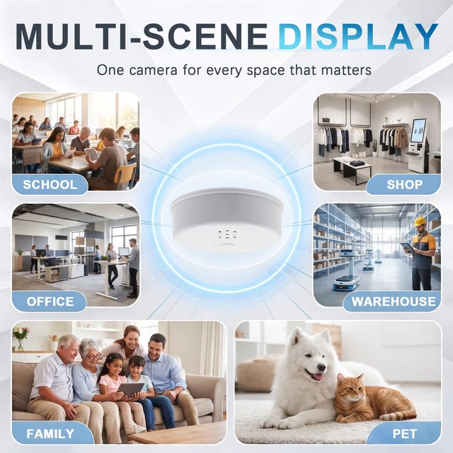Alt view image 7 of 7 - WiFi Hidden Spy Smoke Detector Camera HD1080P Wireless Indoor Nanny Cam | Loop Video Motion Detection Night Vision APP Remote View Indoor Surveillance Video Only Camera