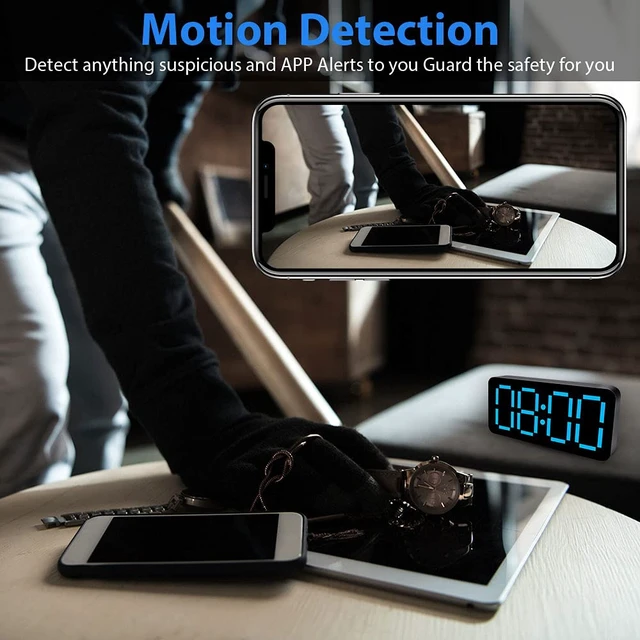 Alt view image 3 of 6 - DAIFAC Hidden Camera Clock 1080P HD Wireless Spy Camera for Home Security,WiFi Mini Nanny Cam with Night Vision,Motion Detection,Remote Live Stream