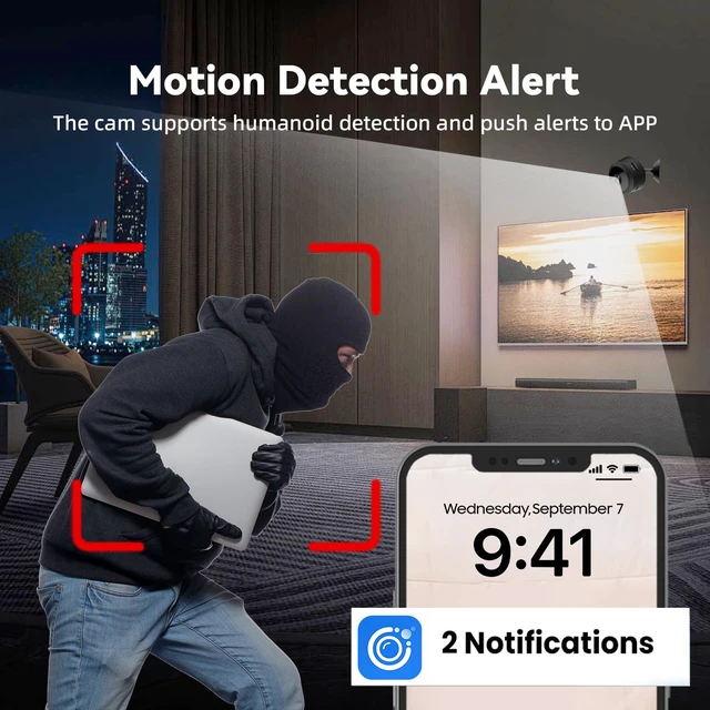 Alt view image 4 of 7 - BYTFUOD Spy Hidden Camera 1080P WiFi Mini Wireless Home Security | Home Indoor Wireless Outdoor Nanny Night Vision Motion Detection Baby Monitor Pet Doorbell Seguridad