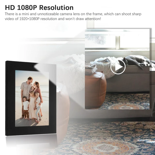 Alt view image 2 of 7 - Tkiplay HD 1080P Hidden Spy Security Camera Picture Frame, No WiFi Needed | Battery Powered Indoor Hidden Spy Camera for Home with Loop Recording, Motion Detection (Doesn't Record Sound)