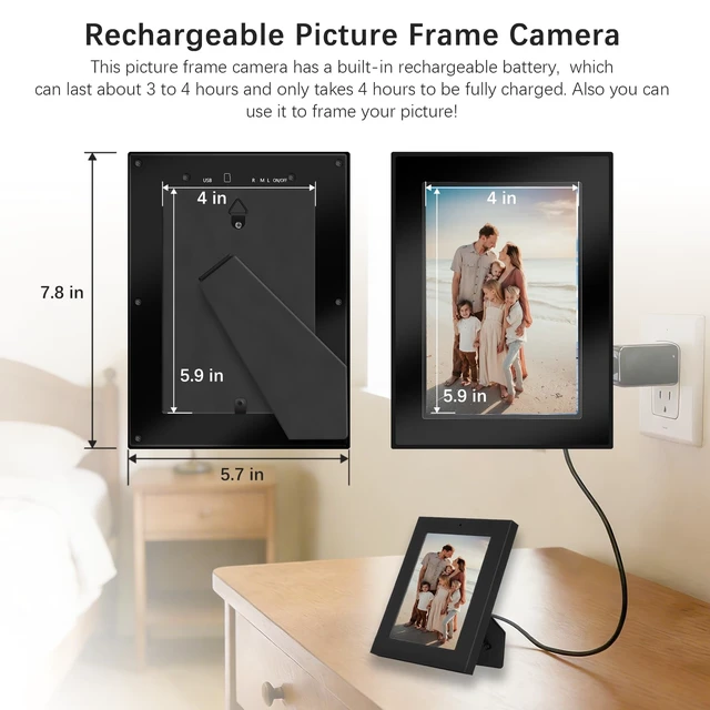 Alt view image 6 of 7 - Tkiplay HD 1080P Hidden Spy Security Camera Picture Frame, No WiFi Needed | Battery Powered Indoor Hidden Spy Camera for Home with Loop Recording, Motion Detection (Doesn't Record Sound)