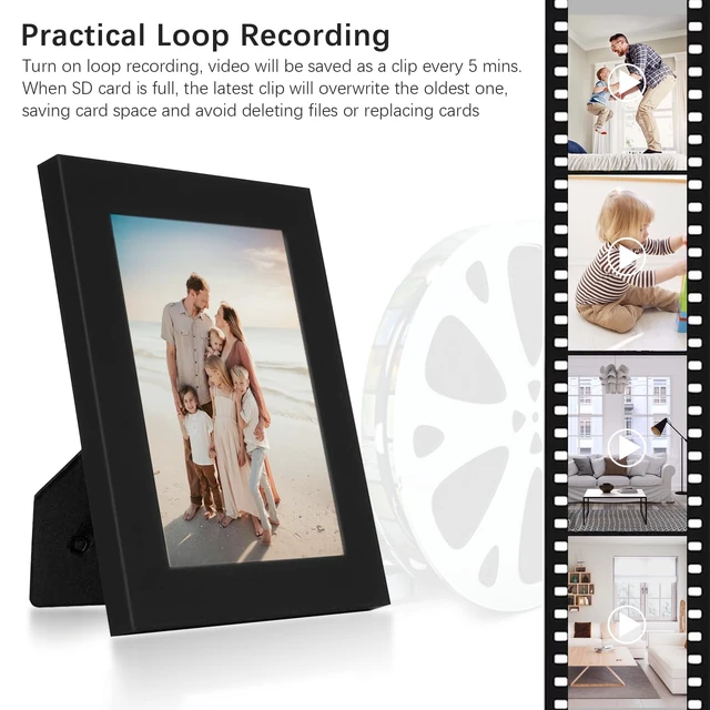Alt view image 4 of 7 - Tkiplay HD 1080P Hidden Spy Security Camera Picture Frame, No WiFi Needed | Battery Powered Indoor Hidden Spy Camera for Home with Loop Recording, Motion Detection (Doesn't Record Sound)