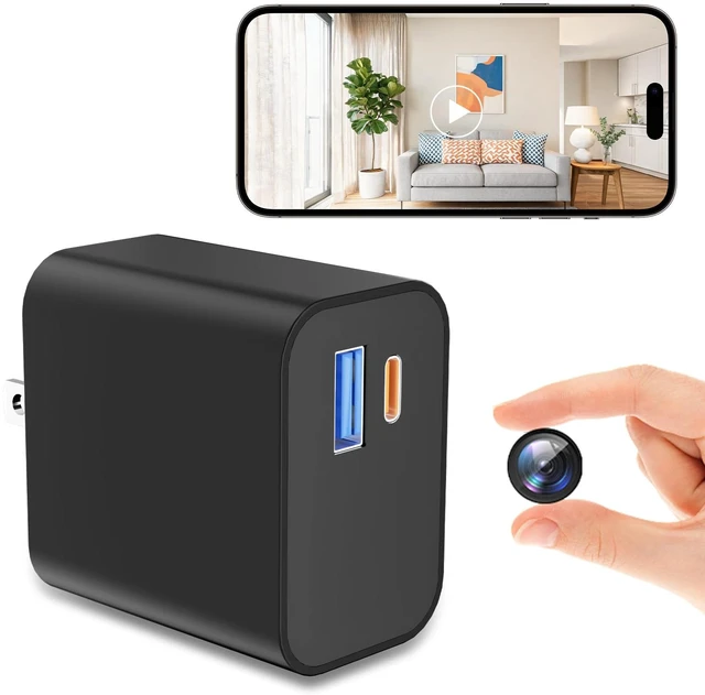 Main image of QMGTDU Full HD 1080P WiFi Security Camera with USB Charger Cloud Storage | Indoor mini security camera with WIFI connection for remote real-time viewing