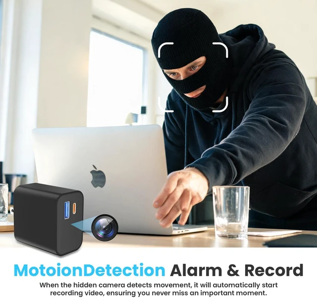 Alt view image 5 of 6 - QMGTDU Full HD 1080P WiFi Security Camera with USB Charger Cloud Storage | Indoor mini security camera with WIFI connection for remote real-time viewing