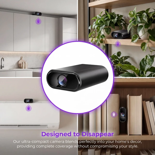 Alt view image 6 of 7 - 1080P Mini Hidden Camera Wireless | Indoor Security Camera with Motion Detection & Night Vision, App Control - Ideal Nanny Cam, Pet Monitor for Home Office
