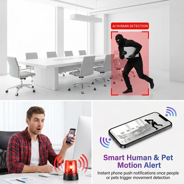 Alt view image 5 of 7 - 1080P Mini Hidden Camera Wireless | Indoor Security Camera with Motion Detection & Night Vision, App Control - Ideal Nanny Cam, Pet Monitor for Home Office