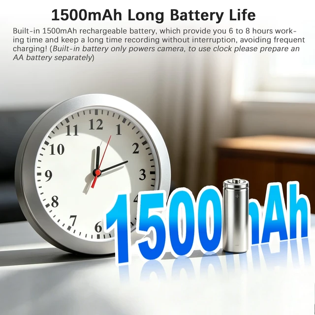 Alt view image 3 of 7 - 1080P Hidden Spy Camera in Clock, Nanny Cam Without WiFi for Home Office | Mini Hidden Clock Cam,Secret Camera for Indoor Monitoring with Motion Detection & Loop Recording.(Doesn't Record Sound)