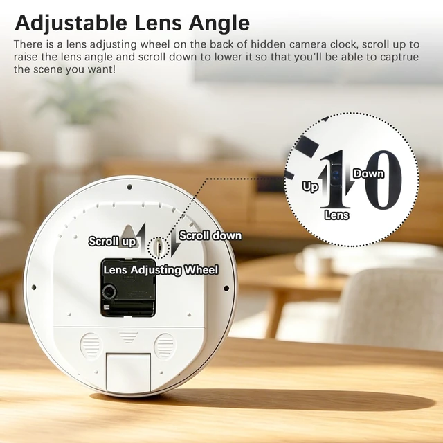 Alt view image 7 of 7 - 1080P Hidden Spy Camera in Clock, Nanny Cam Without WiFi for Home Office | Mini Hidden Clock Cam,Secret Camera for Indoor Monitoring with Motion Detection & Loop Recording.(Doesn't Record Sound)