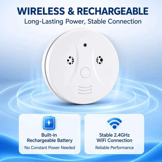 Alt view image 6 of 7 - ShieldHouse 1080P Hidden Camera Smoke Detector Camera WiFi Security Indoor Hidden with Night Vision Motion Detection Real-Time for Home Office Safety