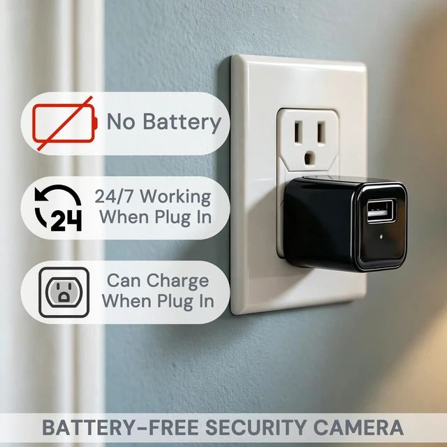 Alt view image 3 of 7 - MINGYY Spy Cams Hidden Camera No WiFi Needed Nanny Camera No Audio | 1080P FHD No WiFi Needed Camera, Motion Detection & Loop Recording Small Camera, No Battery, Connect Power can Work All Day