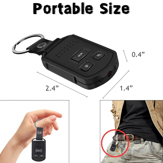 Alt view image 6 of 6 - Security Camera, Hidden Spy Camera Car Key, Portable Camera Mini Nanny Cam | No WiFi HD 1080P Hidden Keychain Camera, Night Vision, Motion Detection, Loop Recording for Surveillance