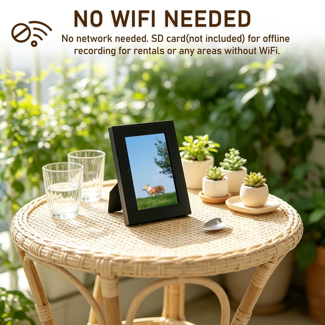 Alt view image 6 of 7 - loc&amera Spy Camera Hidden Camera Picture Frame No WiFi Needed Nanny Cam | 1080P FHD Photo Frame Camera, Motion Detection & Loop Recording, 4 Hours Working & Charging While Recording