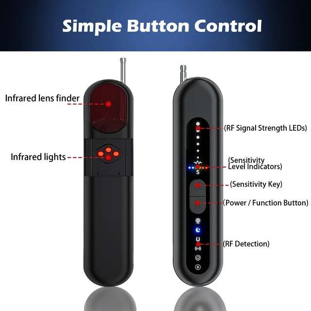 Alt view image 6 of 6 - Hidden Camera Detector Spy Camera Finder Upgraded RF Signal Scanner Bug Detector GPS Tracker Detector Listening Device Finder Portable Privacy Protector for Hotel Travel Home Office Airbnb Bathroom