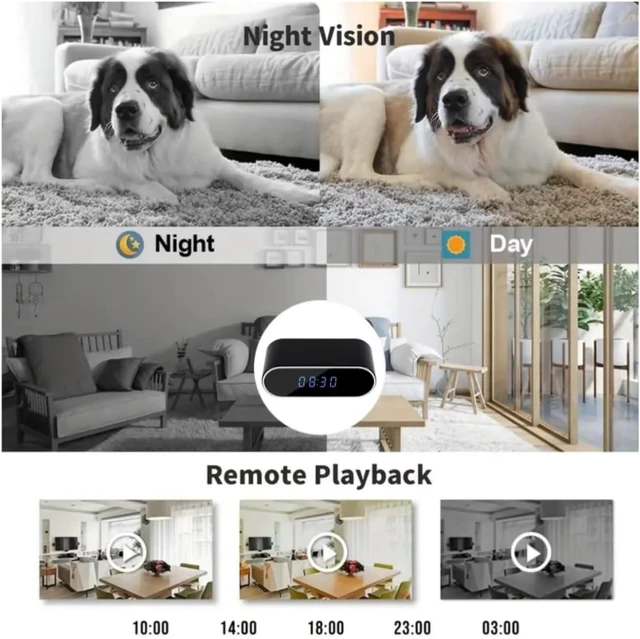 Alt view image 4 of 6 - RYLIOSA Hidden Camera Clock 1080P Wireless spy Camera Indoor Security Nanny Camera with Motion Detection Home Security Device