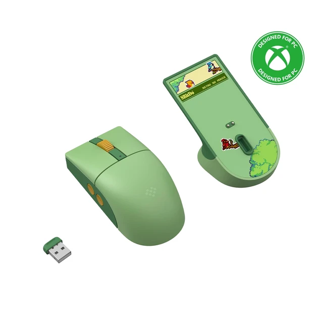 Alt view image 2 of 7 - 8Bitdo Retro R8 Wireless Mouse, PAW 3395, 26K DPI, Forest Wonder | Officially Licensed, 3 Connection Modes, 4K Wireless & 8K Wired Polling, Charging Dock, 4 Side Buttons, HUANO Switches