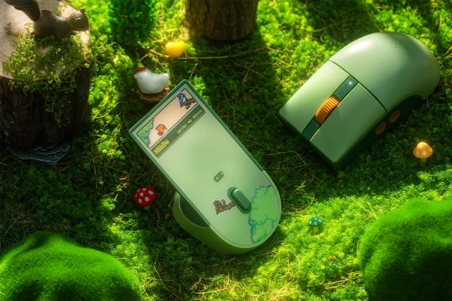 Alt view image 6 of 7 - 8Bitdo Retro R8 Wireless Mouse, PAW 3395, 26K DPI, Forest Wonder | Officially Licensed, 3 Connection Modes, 4K Wireless & 8K Wired Polling, Charging Dock, 4 Side Buttons, HUANO Switches